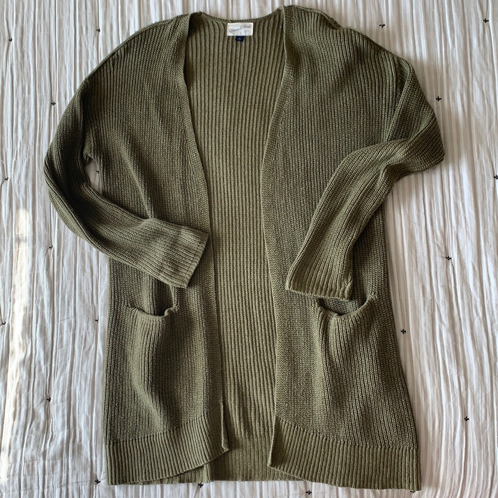 Olive green cardigan